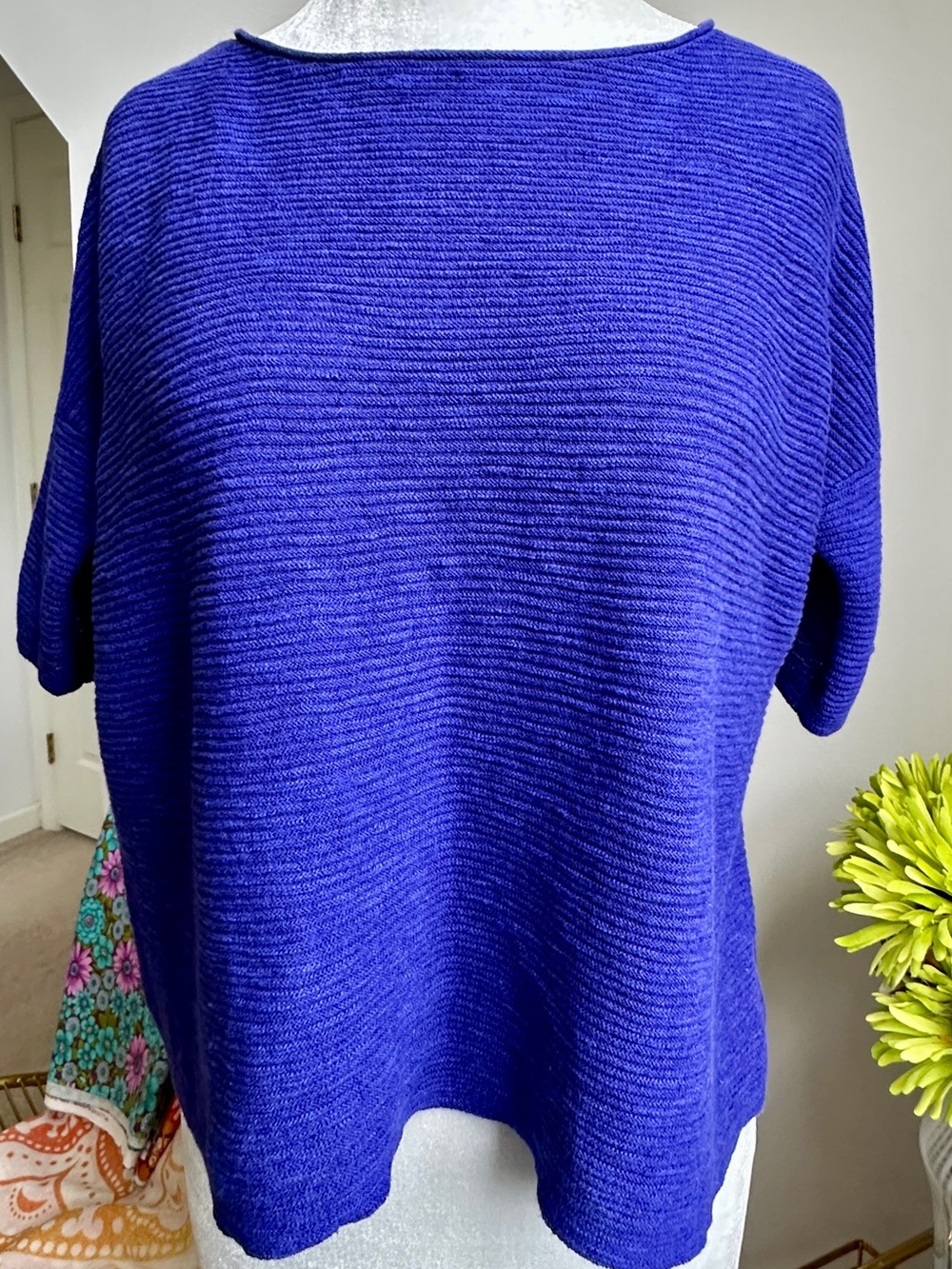 Eileen Fisher Rich Cobalt Knit Top